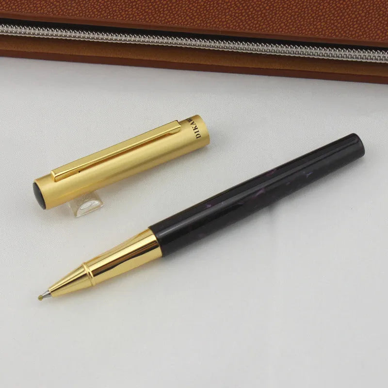 Metal baozhu ballpoint pen for students shown in seven colour options