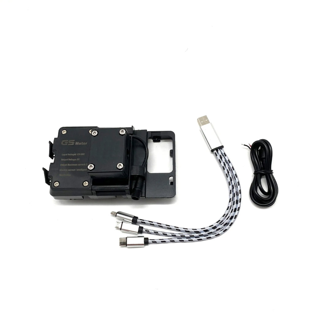 Black ABS plastic navigation bracket for BMW R1200GS and R1250GS motorcycles