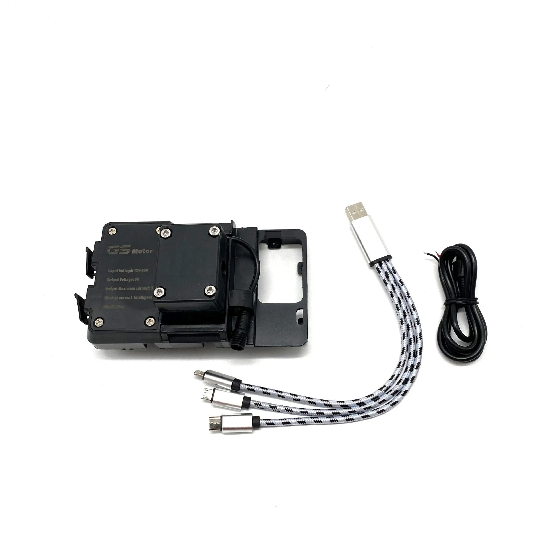 Black ABS plastic navigation bracket for BMW R1200GS and R1250GS motorcycles