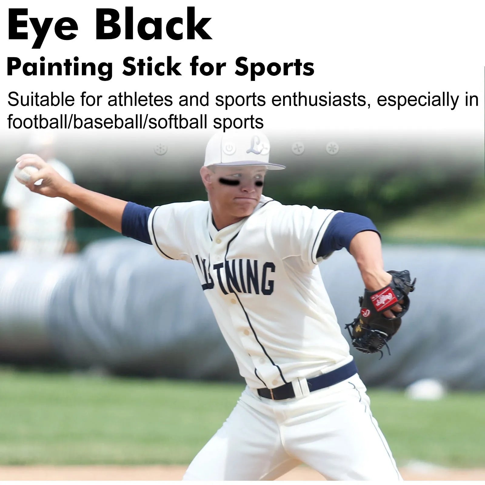 15g sports eye black paint stick for baseball athletes with compact packaging