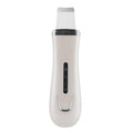 White ultrasonic ion cleaning machine with stainless steel head and compact body for pore cleaning and blackhead removal