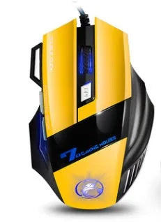Wired gaming mouse with colorful breathing light in Black, USB connection, 130x86x39mm