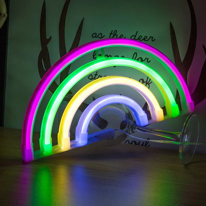 Rainbow children's room night light, LED model lamp with PC shell, 4.5V input, compact 1mm size