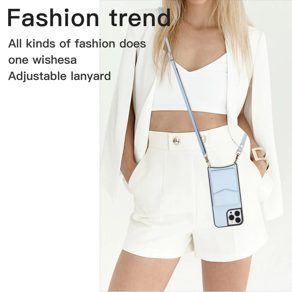 TPU leather back cover phone case for iPhone in an inclined straddle design, shown in a solid colour.
