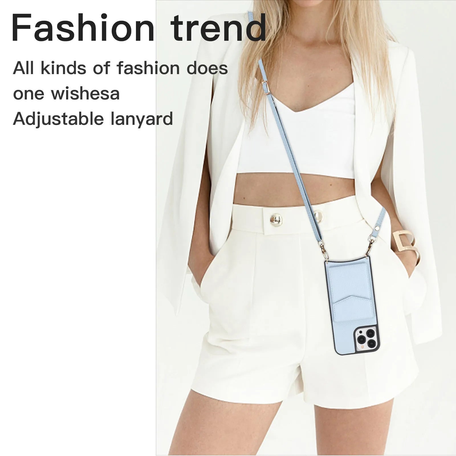 TPU leather back cover phone case for iPhone in an inclined straddle design, shown in a solid colour.