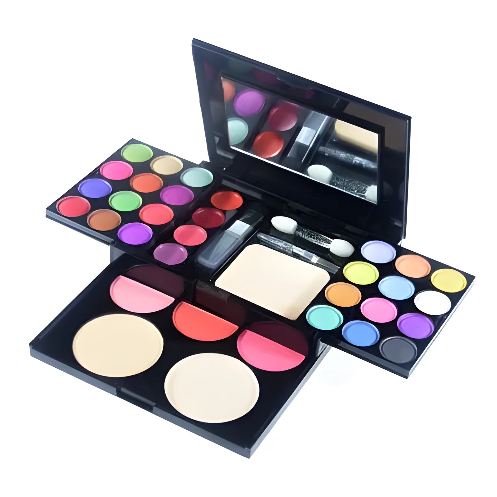 Edith 33 colour eye shadow makeup suit palette with coordinated eyeshadow shades in compact casing