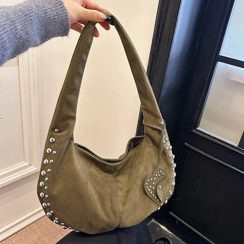 Soft plush retro style strapless tote handbag for women shown in multiple colours.