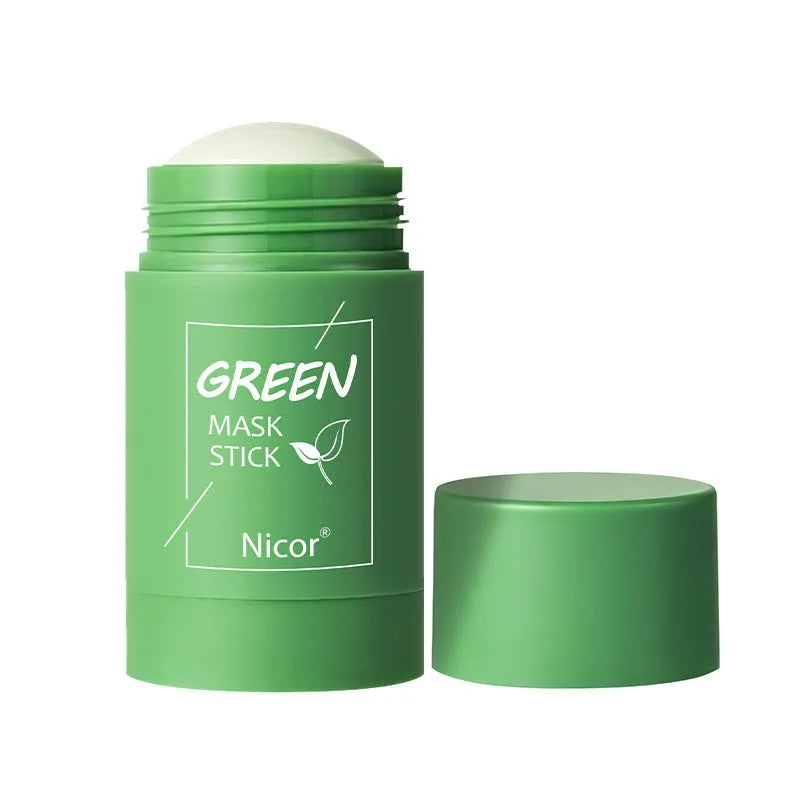 Green tea clay stick cleansing mask for oily acne-prone skin with 40g washable paste