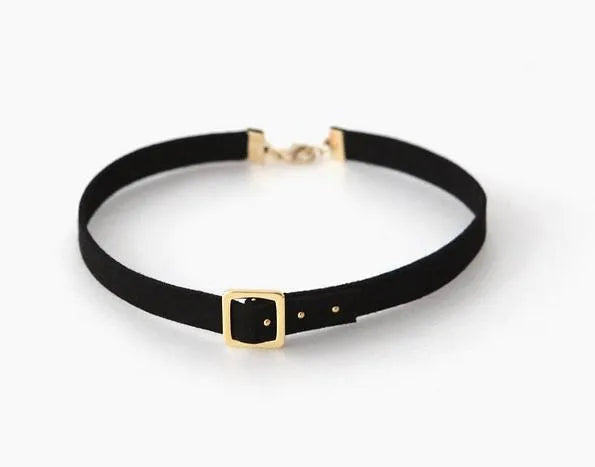 Studded geometric choker necklace electroplated alloy in gold colour on display