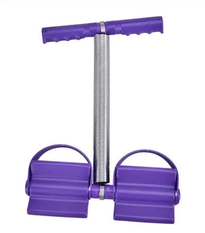 Purple spring pedal puller resistance training tool, 52 x 38 x 30 cm, with spring steel and plastic construction