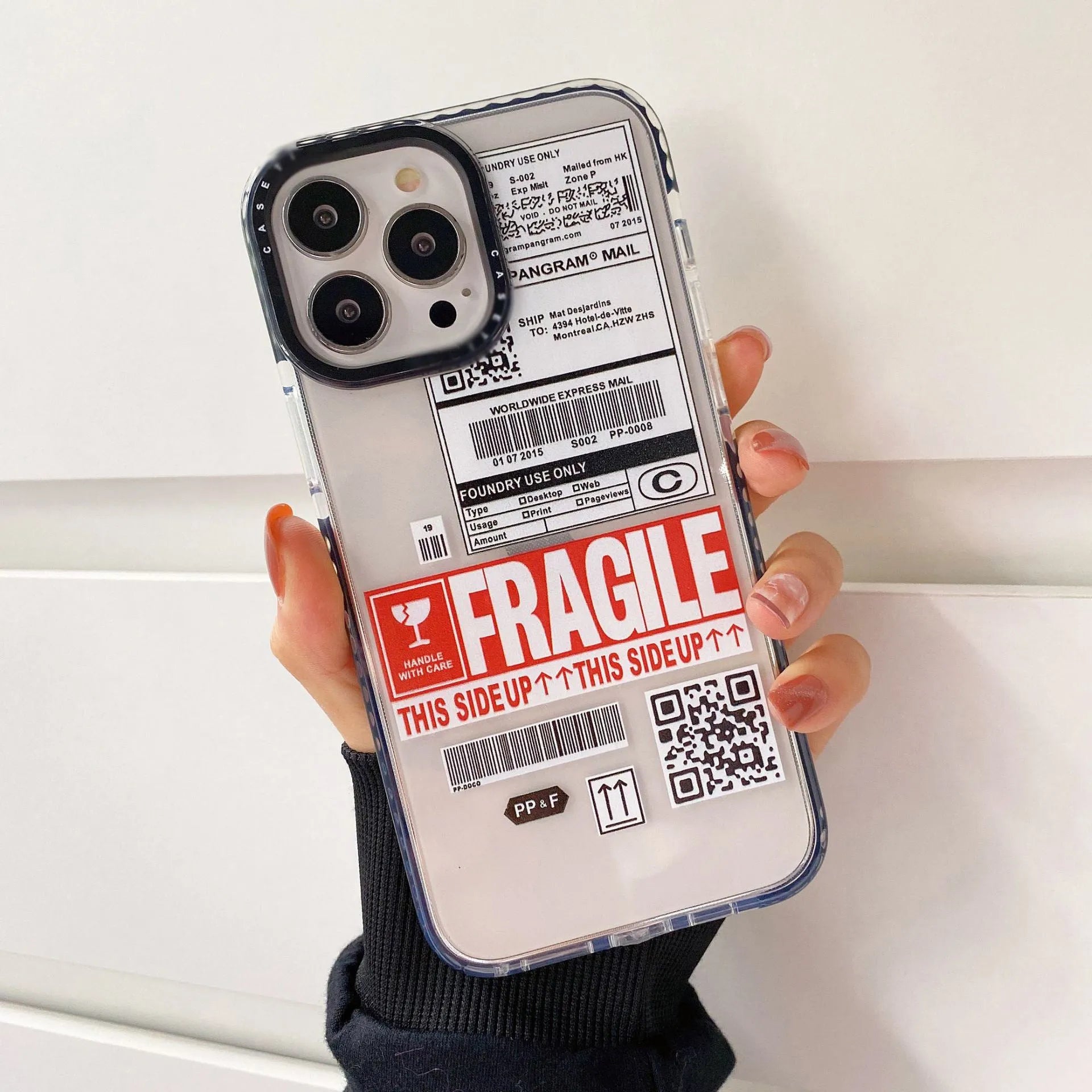 Travel ticket label transparent TPU phone case for Apple iPhone, anti-drop protective cover with coloured painting design
