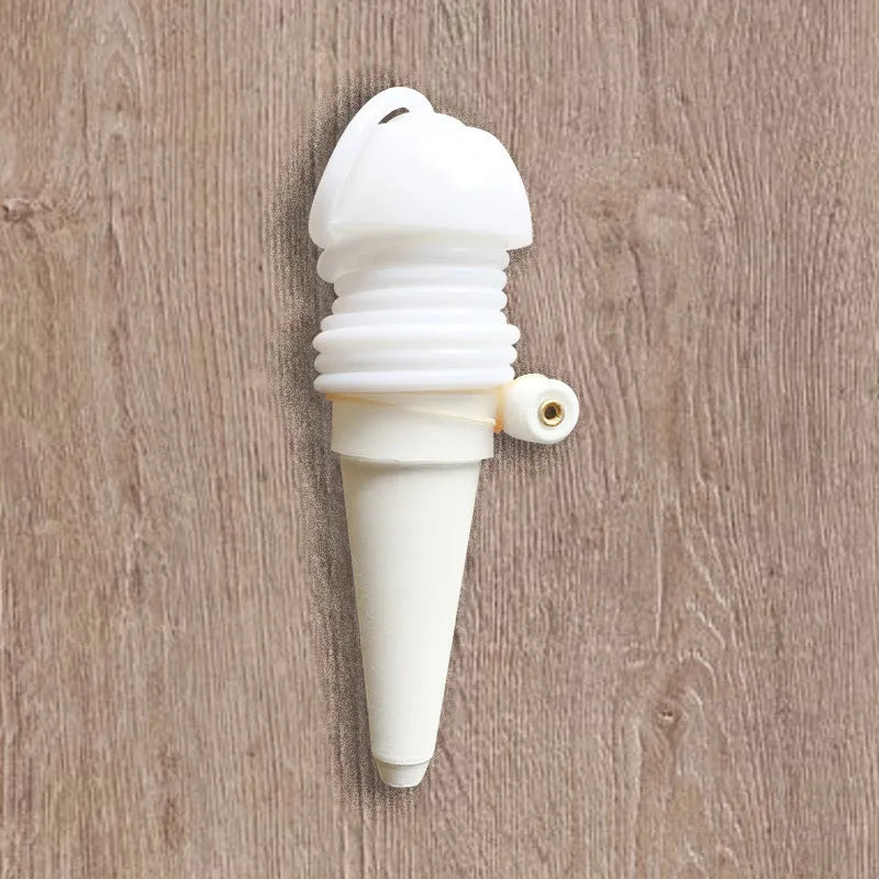 White ceramic and PP self-watering seepage device with 78cm pipe, 11cm height, 3cm diameter for potted plants