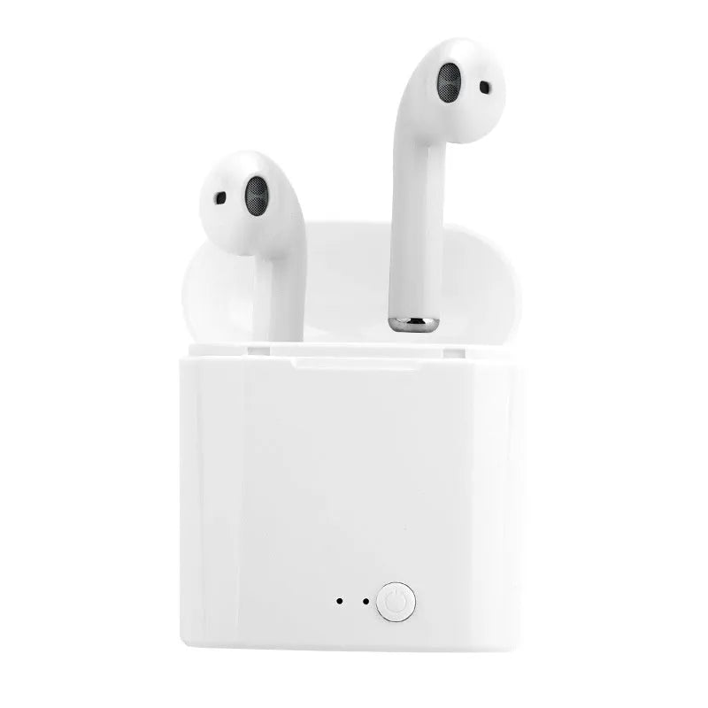 Apple-compatible wireless headphones and AirPods Bluetooth headset case in Black, Black A, or White