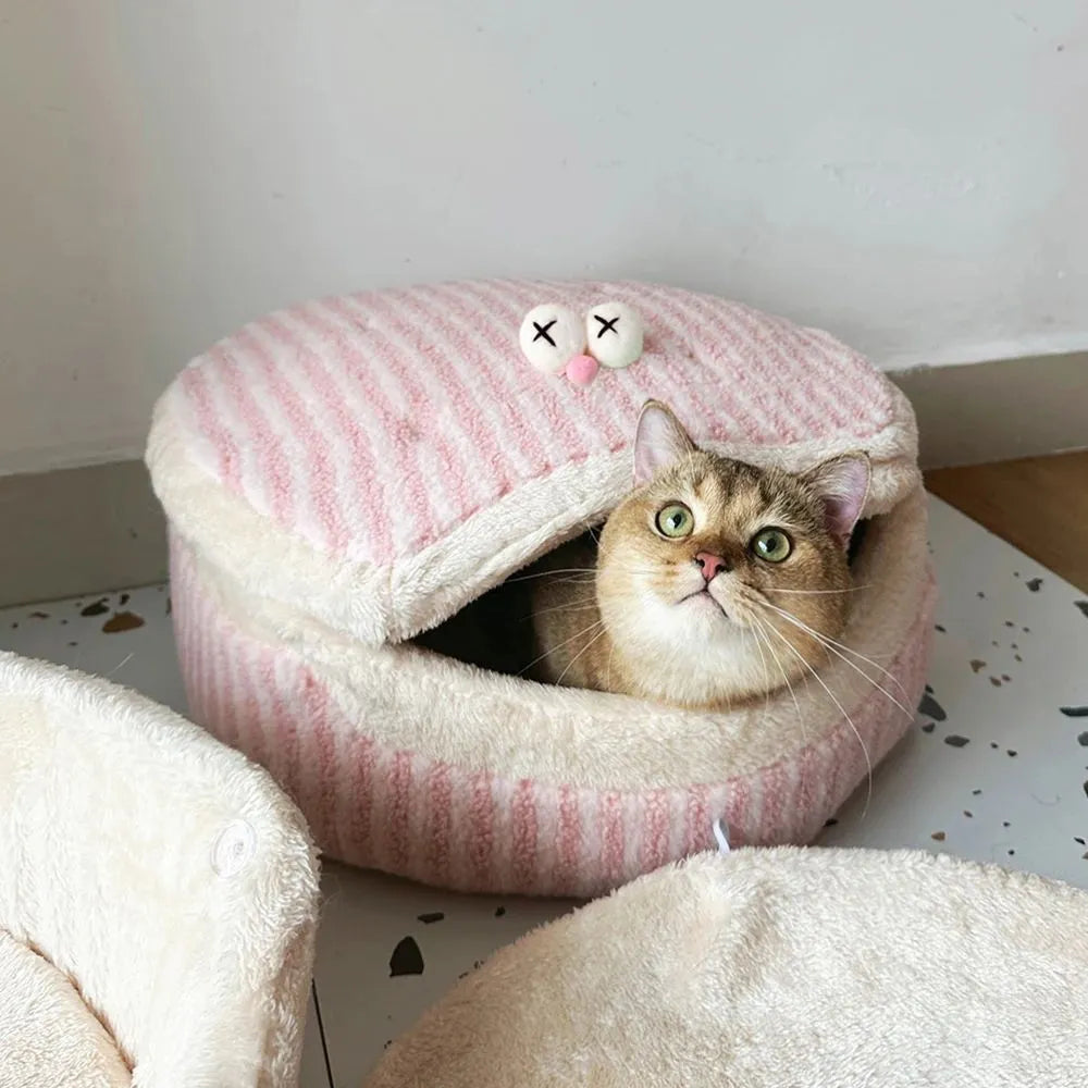 Causeway Braised Sandwich Cat Nest 45cm closed shape cat bed pink