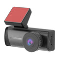 Black WIFI connected car dashcam with touch screen and wide angle lens for vehicle security recording