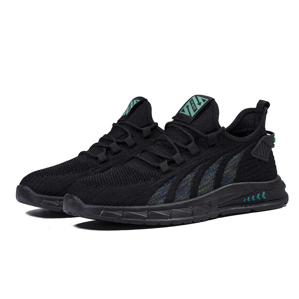 Low-top mesh sneakers in various colours on a flat sole, showing the shallow-cut upper.