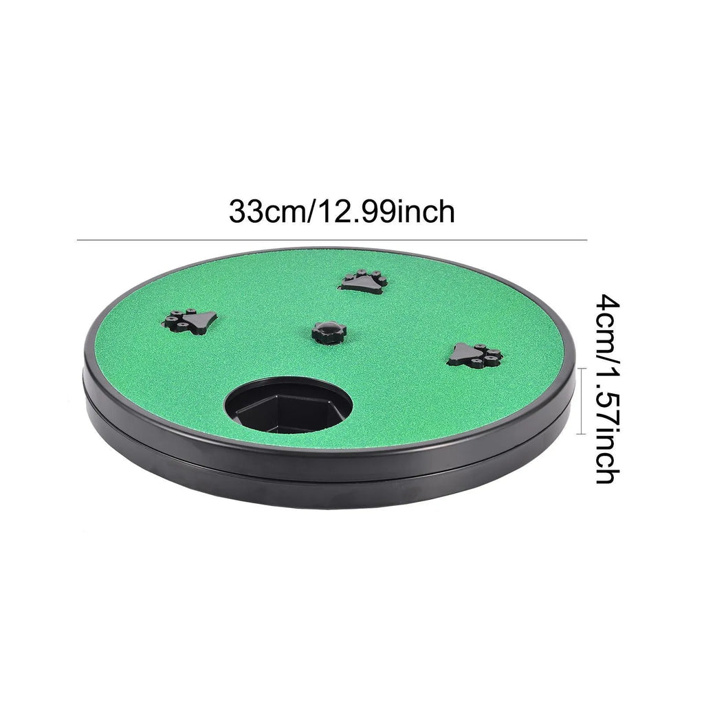 Square rotating dog nail file board with food compartments and suction cup base