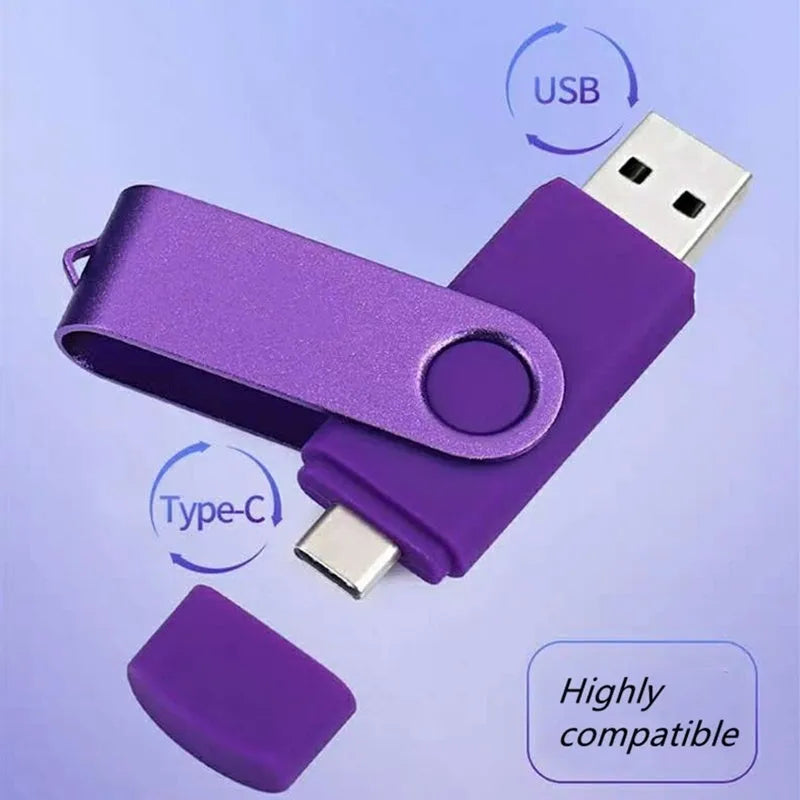 Computer dual-use U disk USB 2.0 flash drive matte aluminium alloy exterior blue colour