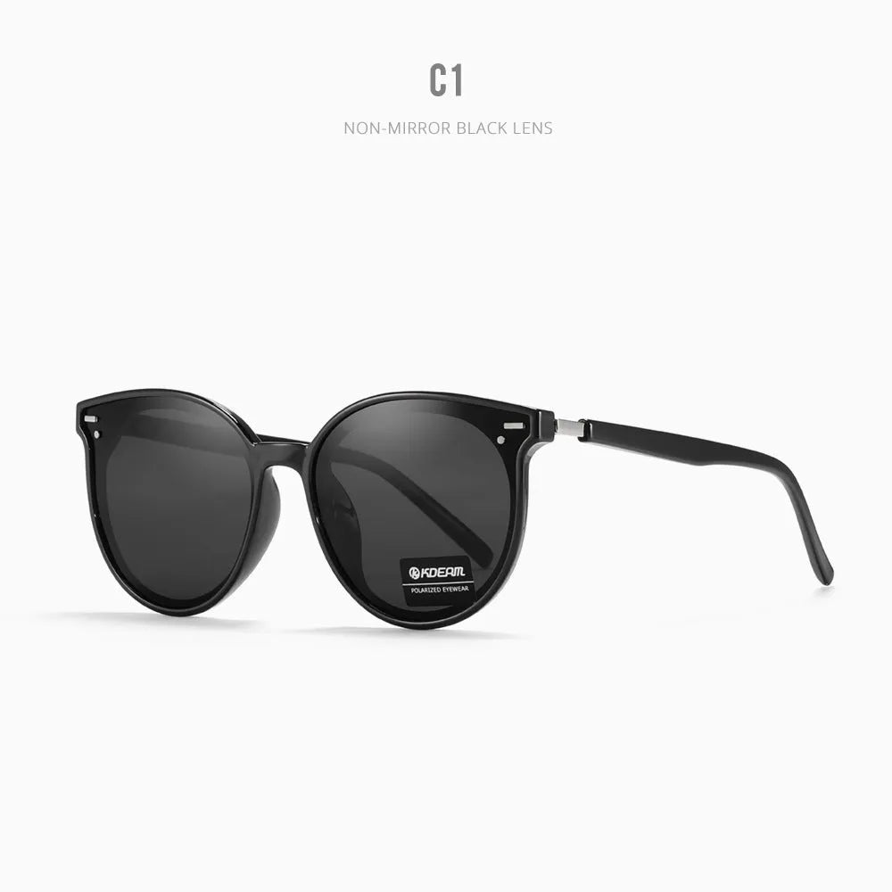 Cat eye large frame polarized UV protection sun glasses for women in colour options C1 to C6