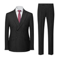 Men's striped slim fit two-button suit jacket and trousers in acetate blend fabric