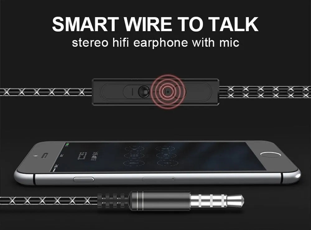 Fanbiya S1 metal ear hook in-ear earphones with microphone and 1.2m cable
