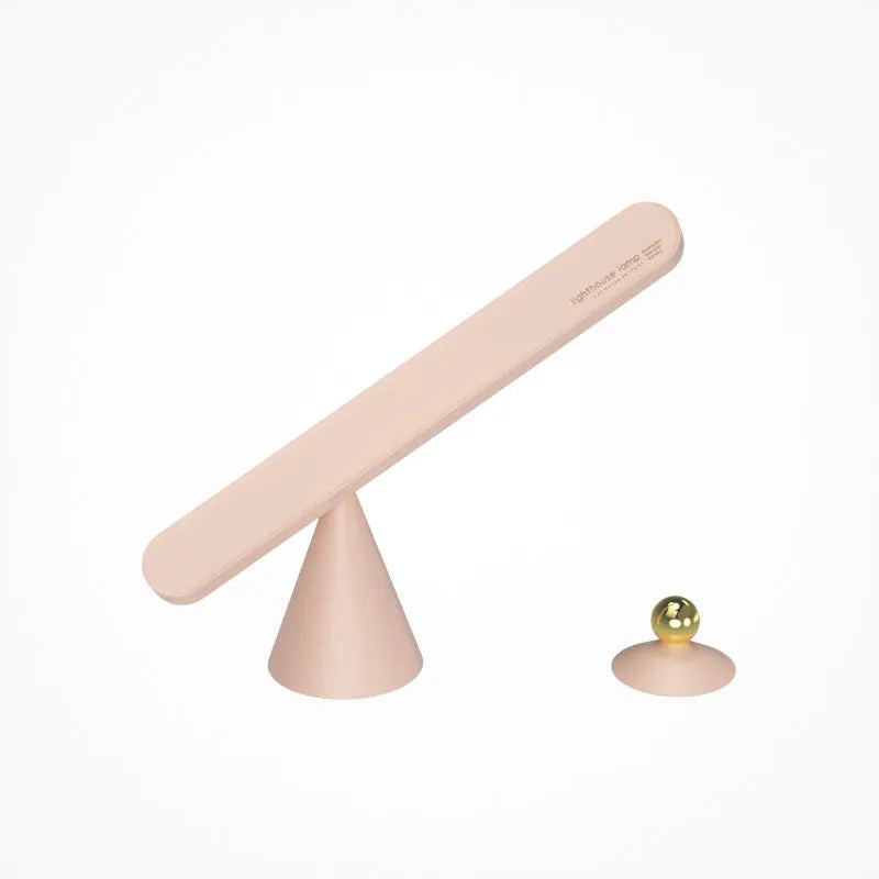Geometric white desk lamp with magnetic base and touch controls for reading and ambient lighting