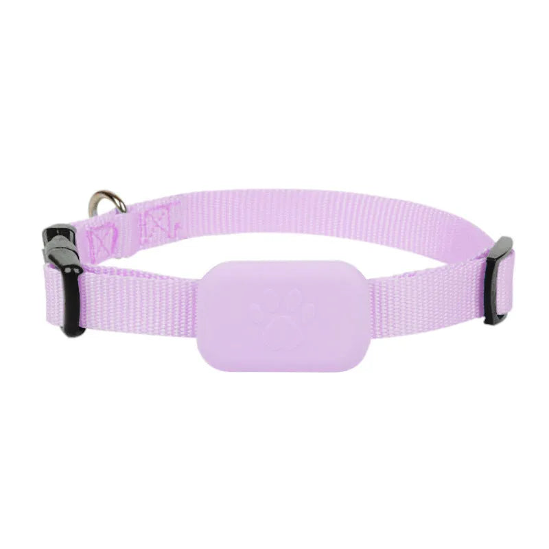 Adjustable pet GPS tracking collar with Bluetooth 5.2 in black, blue and pink colours for cats and puppies