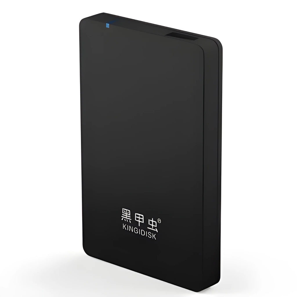 Black KINGIDISK USB 3.0 2.5 inch portable external hard drive, 120 x 76 x 13mm, 80GB to 2TB