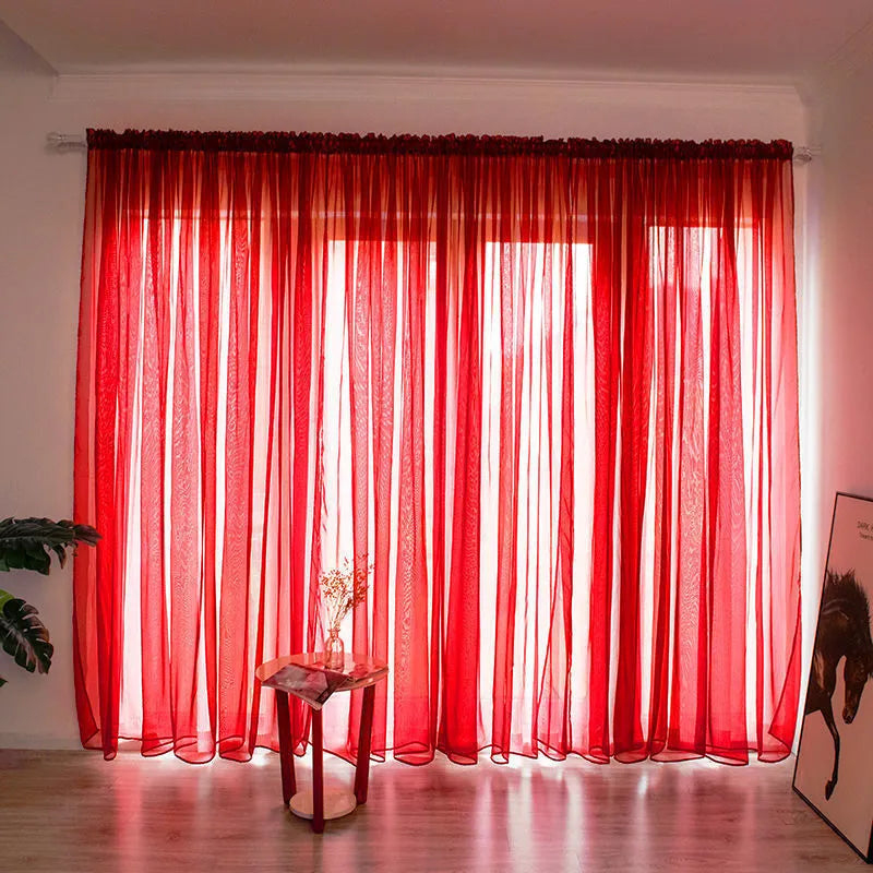 Cotton gauze curtain for balcony with 2.7m drop in solid colour option