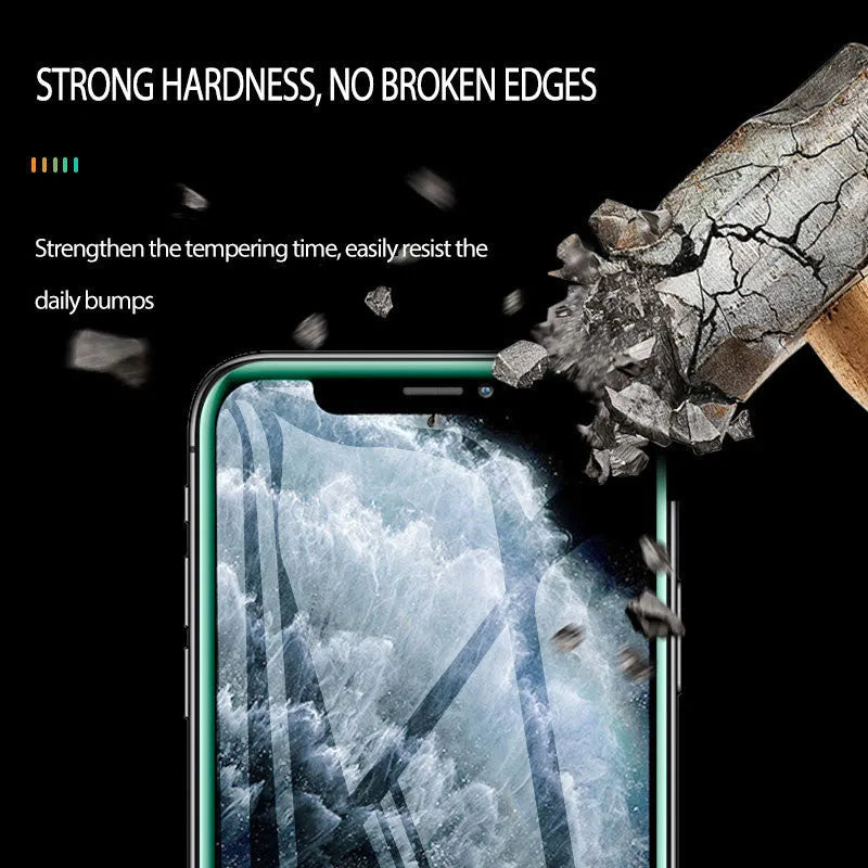 Luminous full cover tempered glass screen protector for iPhone glowing in the dark