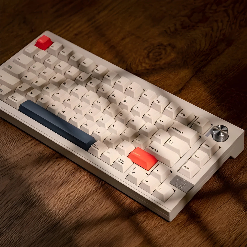 Chidu V75 aluminium mechanical keyboard with RGB lighting, frosted gray shaft, 81 keys, and wireless connectivity