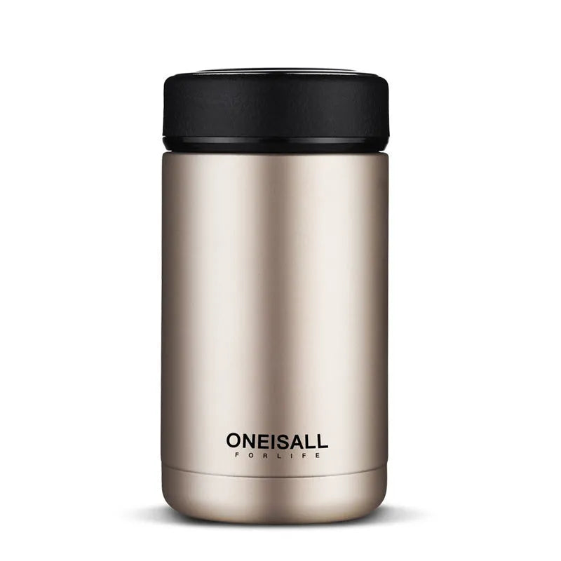 ONE IS ALL 400ml 304 stainless steel vacuum insulated cup with silicone seal, available in black