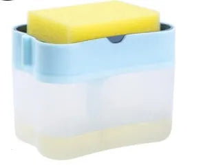 Plastic kitchen soap dispenser in grey colour with dimensions 14.5cm height