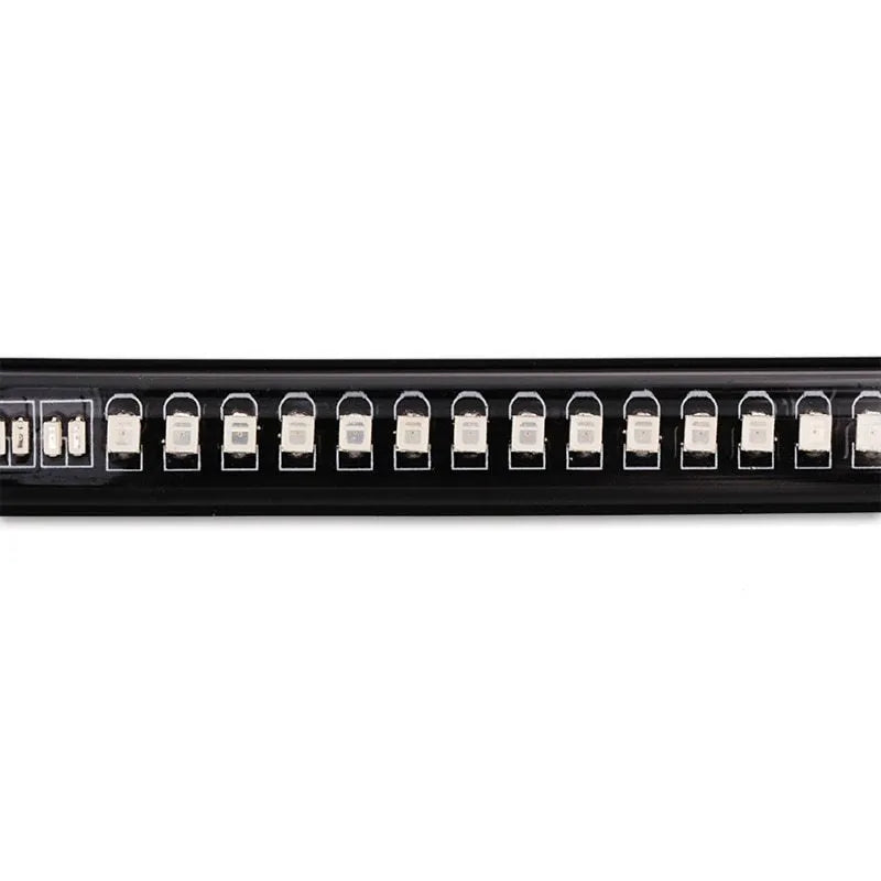 Universal flexible 48 SMD LED motorcycle tail stop light strip with brake and turn signal lights on black rubber