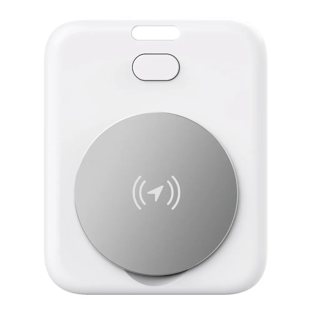 White ABS plastic pet tracking device for Apple smartphones with portable wearing method