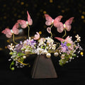 Children's Mori style flower garland headband with lace, shown in blue or pink Super Fairy hair garland design