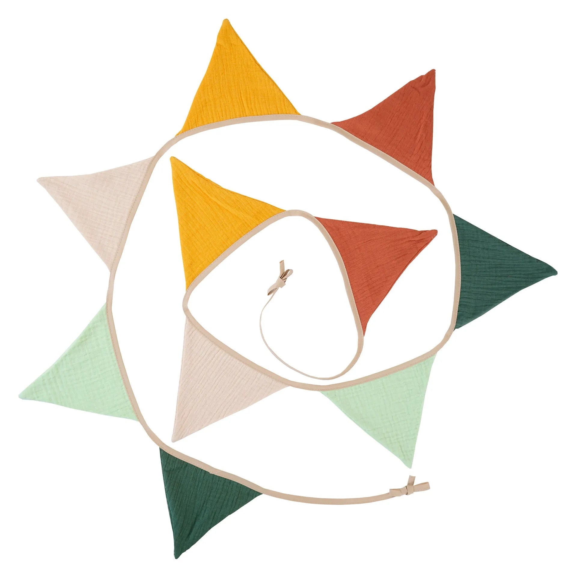 Double-layer cotton crepe pennant birthday party decoration flag in Tiffany Blue, 2.6 metres long, handmade design