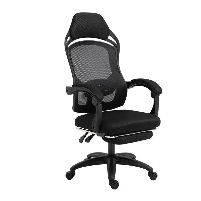 Ergonomic rotating gaming chair with linkage armrests and adjustable lift mechanism