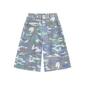 Camouflage cotton cropped trousers with front pockets and straight leg workwear style