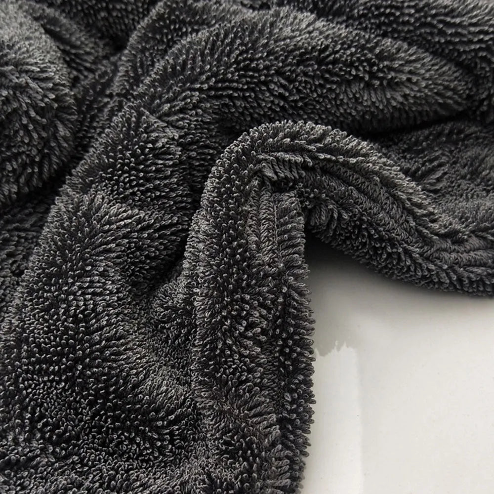 Grey 40cm x 40cm microfiber car wash towel for drying vehicles