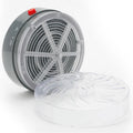 Solar bug zapper for mosquitoes and insects, white and black design on a table in a garden