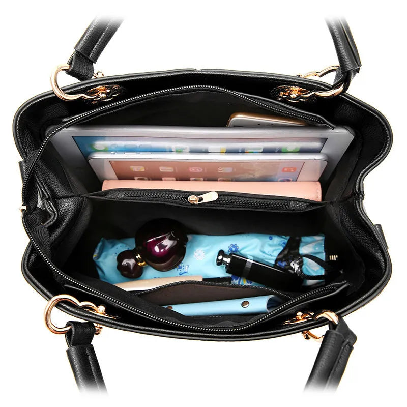 Retro style one-shoulder handbag in black with gold zipper, showing structured shape