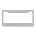 Minimalist black aluminium licence plate frame for American Standard cars, showing round hole design.