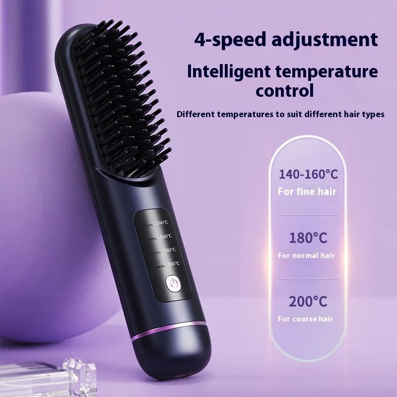Portable negative ion hair comb in white, dark blue, or grey colours with ABS plastic construction