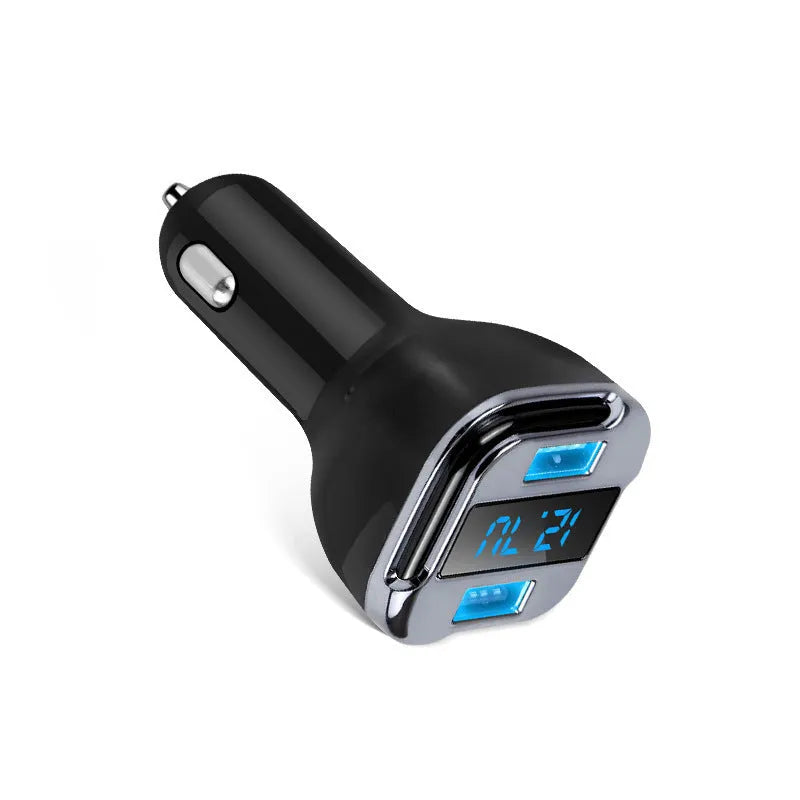 Smart GPS satellite locator mobile phone charger with 24W output, universal USB port, black ABS+PC housing, 7.5cm length