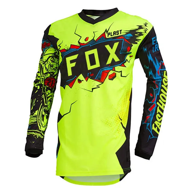 Men's long sleeve cycling jersey in chemical fibre blend, sizes XS to 5XL, twelve colour options