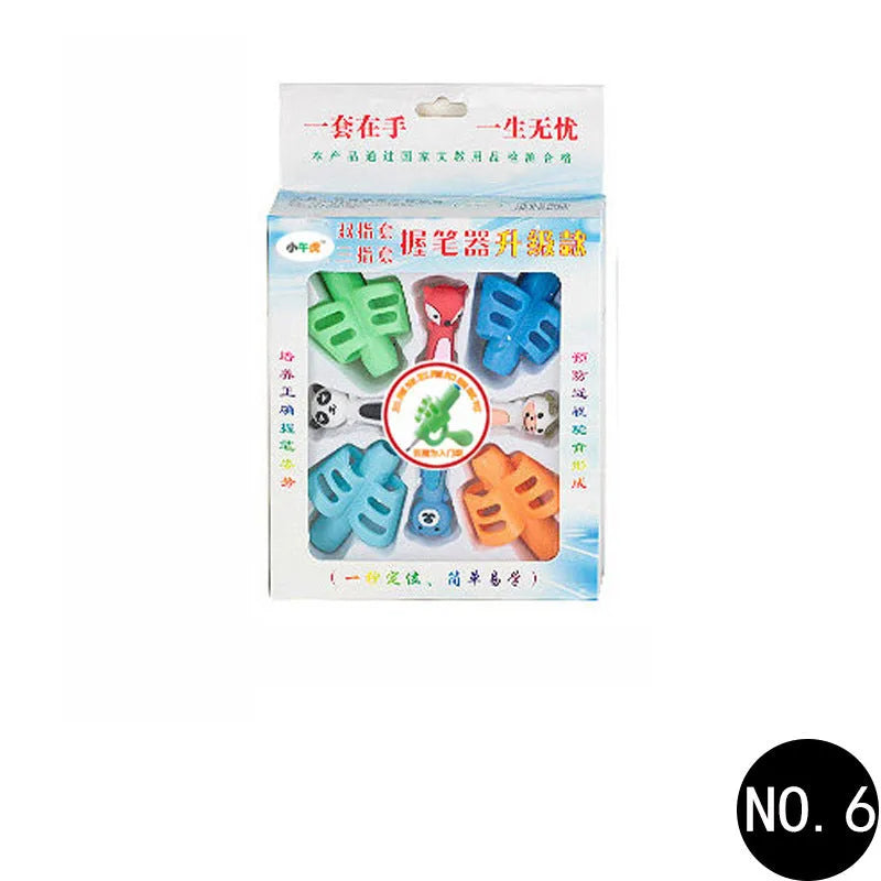 Cartoon design children's pen case for correcting writing posture made from soft rubber