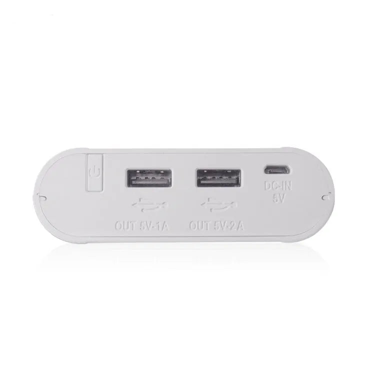 DIY mobile power box kit for 18650 batteries showing LCD display and dual ports