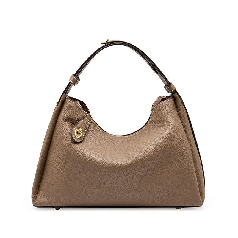 Genuine leather retro cross body shoulder bag for women with zipper and internal pockets