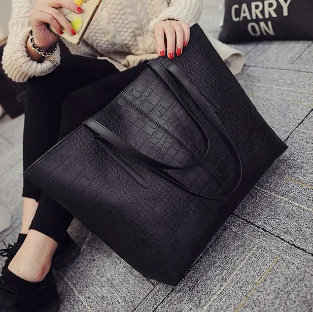 European fashion shoulder bag in black or grey colour for spring and summer casual outfits